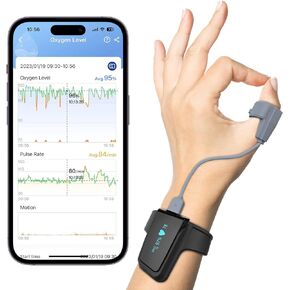 Wellue O2 Pulse Oximeter with Smart Reminder | Blood Oxygen Saturation Monitor for SpO2 and Heart Rate Tracking Continuously, Bluetooth Finger Ring with Free APP &PC Report