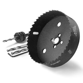 9 Inch Hole Saw with 1/2" Hex Shank Quick Change Arbor, JTemgle Bi-Metal Hole Saw Heavy Duty Hole Cutting Tool for Cornhole Boards, Recessed Lights, Wood, Plastic, Drywall & Soft Metal
