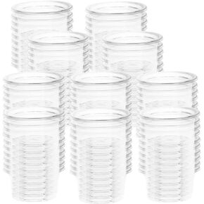Fuongee Small Gecko Food and Water Cups Plastic Feeder Cups, 100 Pack Feeding Bowls for Gecko Lizard and Other Small Pet, Capacity 1 oz