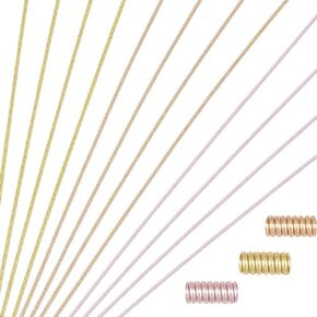 PH PandaHall 3 Colors French Bullion Wire 1.6mm French Fine Brass Wire Spiral French Wire Gimp Dabka Purl for Embroidery Beading and Jewelry Making Art Work Garment Design, 240cm/94.48" in Total