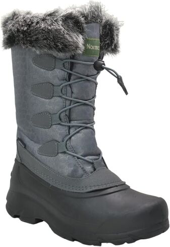 Ad Tec Northikee Womens Waterproof Nylon Upper Warm Winter Snow Boots | Bungee Lace Up, 3M Thinsulation, Faux Fur Collar, Temperature Rated -25F/ -32C in Saudi Arabia