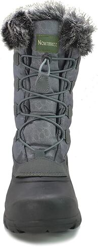 Ad Tec Northikee Womens Waterproof Nylon Upper Warm Winter Snow Boots | Bungee Lace Up, 3M Thinsulation, Faux Fur Collar, Temperature Rated -25F/ -32C in Saudi Arabia
