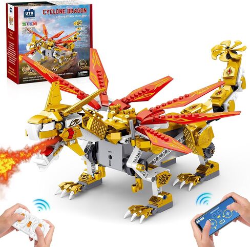 EDUCIRO STEM Project Dragon Building Toys (512PCS), Educational Christmas Birthday Gift idea for Kids Boys Girls 8-12-14, Remote Control & APP Programmable Coding Dragon Building Kit in Saudi Arabia