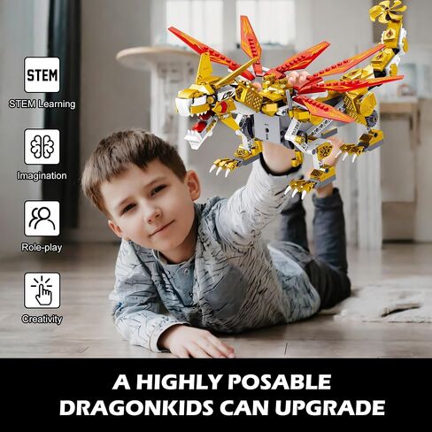 EDUCIRO STEM Project Dragon Building Toys (512PCS), Educational Christmas Birthday Gift idea for Kids Boys Girls 8-12-14, Remote Control & APP Programmable Coding Dragon Building Kit in Saudi Arabia