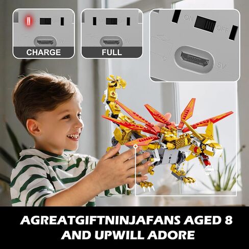 EDUCIRO STEM Project Dragon Building Toys (512PCS), Educational Christmas Birthday Gift idea for Kids Boys Girls 8-12-14, Remote Control & APP Programmable Coding Dragon Building Kit in Saudi Arabia