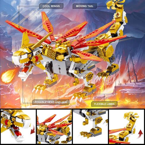 EDUCIRO STEM Project Dragon Building Toys (512PCS), Educational Christmas Birthday Gift idea for Kids Boys Girls 8-12-14, Remote Control & APP Programmable Coding Dragon Building Kit in Saudi Arabia