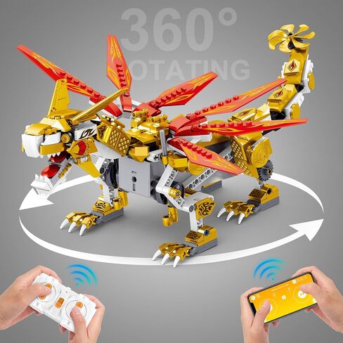 EDUCIRO STEM Project Dragon Building Toys (512PCS), Educational Christmas Birthday Gift idea for Kids Boys Girls 8-12-14, Remote Control & APP Programmable Coding Dragon Building Kit in Saudi Arabia