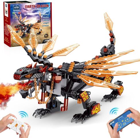 EDUCIRO STEM Project Dragon Building Toys (512PCS), Educational Christmas Birthday Gift idea for Kids Boys Girls 8-12-14, Remote Control & APP Programmable Coding Dragon Building Kit in Saudi Arabia