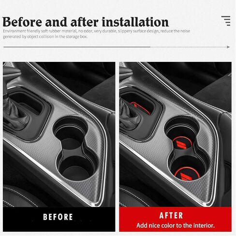 Auovo 11pcs Anti-dust Mats for Challenger Accessories 2015-2023 Custom Interior Cup Holder Inserts Door Pocket Center Console Liners for Challenger 2021 (Black) in Saudi Arabia