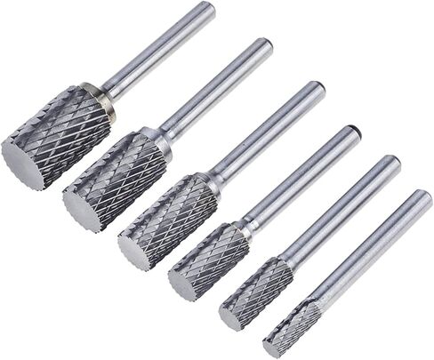 1 قطعة 6/11 بوصة / 14 مم SA-6 مبرد دوار من كربيد التنجستن، 1/4 بوصة (6 مم) ملف دوار ذو شكل أسطواني مزدوج القطع لقم ثقب مطحنة القالب الدوارة in Kuwait