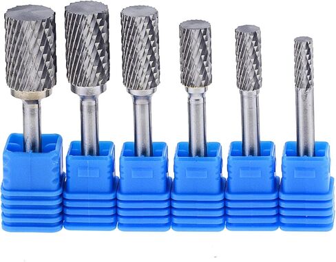 1 قطعة 6/11 بوصة / 14 مم SA-6 مبرد دوار من كربيد التنجستن، 1/4 بوصة (6 مم) ملف دوار ذو شكل أسطواني مزدوج القطع لقم ثقب مطحنة القالب الدوارة in Kuwait