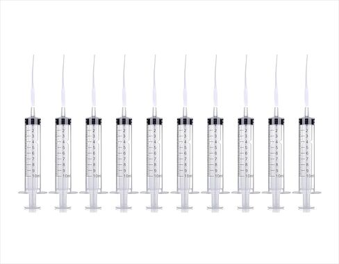 حقنة وغراء 10 مل، أطراف دقيقة للإنتاج والطلاء والتوزيع المعملي واستخراج مواد الطلاء، طرف أداة وضع الزيت، منفذ الغراء. (10 قطع + 100 قطعة) in Kuwait