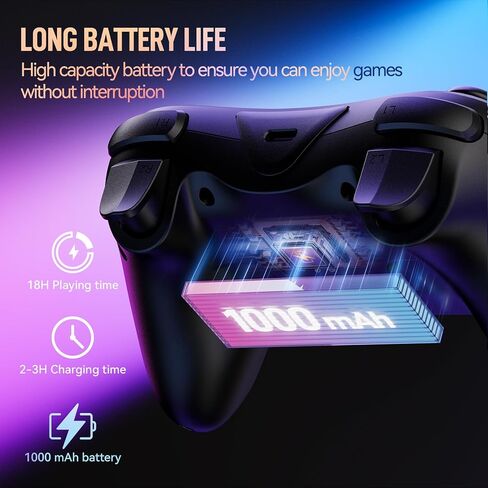 وحدة تحكم Fliresy Wireless Switch Pro مع قاعدة شحن، متوافقة مع Switch/Lite/OLED/PC... لوحة ألعاب مزودة بـ 7 ألوان LED وبطارية 1000 مللي أمبير في الساعة واهتزاز توربو قابل للتعديل in Kuwait