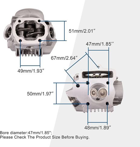 GOOFIT 47mm Cylinder Head Assembly for 4 Stroke 70cc ATV Go Kart Scooter Dirt Bike in Saudi Arabia