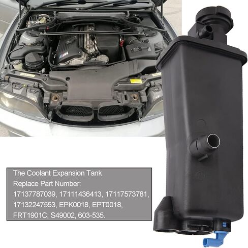 17117573781 خزان توسيع خزان سائل التبريد، خزان خزان استرداد تدفق سائل تبريد المحرك متوافق مع BMW E46 E53 1999-2006 320i 323i 323Ci 325i 325Ci 325xi 328i 328Ci 330i 330Ci 330xi in Kuwait