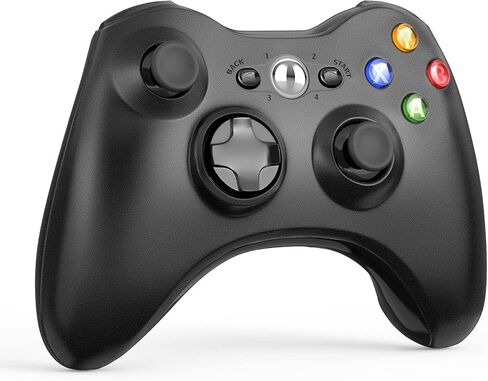 وحدة تحكم لاسلكية W&O متوافقة مع وحدة تحكم Xbox 360 2.4 جيجا هرتز Gamepad اللاسلكية متوافقة مع Xbox 360 والكمبيوتر الشخصي الذي يعمل بنظام Windows 7,8,10,11 مع جهاز استقبال (أسود) in Kuwait