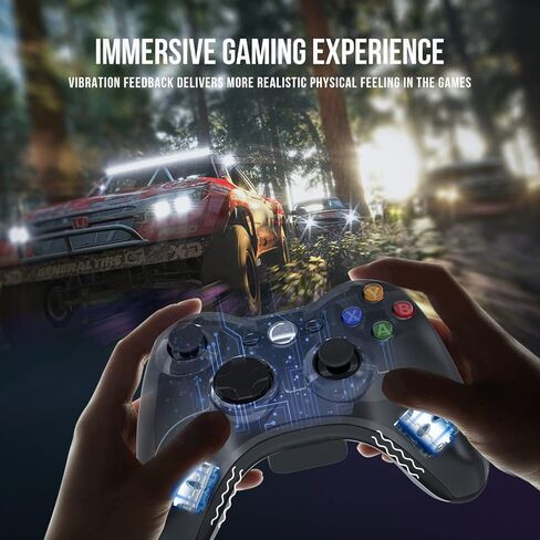 وحدة تحكم لاسلكية W&O متوافقة مع وحدة تحكم Xbox 360 2.4 جيجا هرتز Gamepad اللاسلكية متوافقة مع Xbox 360 والكمبيوتر الشخصي الذي يعمل بنظام Windows 7,8,10,11 مع جهاز استقبال (أسود) in Kuwait