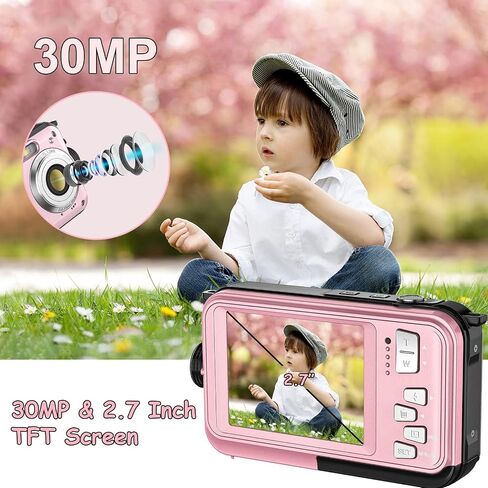 كاميرا تحت الماء مع بطاقة 32 جيجابايت نقطة واطلاق النار كاميرا مقاومة للماء 10FT 30MP 1080P FHD فيديو مدمج محمول 16X تكبير كاميرا رقمية مقاومة للماء للأطفال الغطس in Saudi Arabia