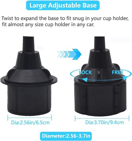 VBESTLIFE Car Cup Holder Phone Mount, 360° Rotation Car Phone Cradle Universal Base, Compatible with 4.0-7.0 Inch Cell Phones, for GPS Devices in Saudi Arabia