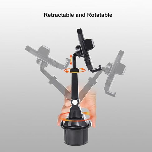 VBESTLIFE Car Cup Holder Phone Mount, 360° Rotation Car Phone Cradle Universal Base, Compatible with 4.0-7.0 Inch Cell Phones, for GPS Devices in Saudi Arabia