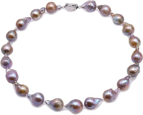 JYX قلادة اللؤلؤ AA + جودة 13-20 مللي متر الخزامى الطبيعي الباروك المياه العذبة مثقف اللؤلؤ قلادة للنساء 17 بوصة in Kuwait