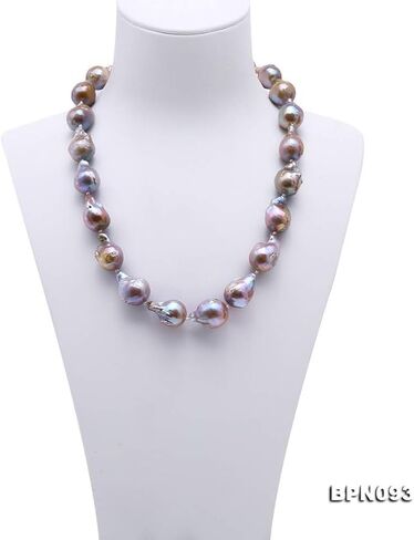 JYX قلادة اللؤلؤ AA + جودة 13-20 مللي متر الخزامى الطبيعي الباروك المياه العذبة مثقف اللؤلؤ قلادة للنساء 17 بوصة in Kuwait