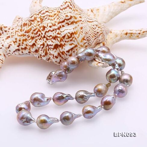 JYX قلادة اللؤلؤ AA + جودة 13-20 مللي متر الخزامى الطبيعي الباروك المياه العذبة مثقف اللؤلؤ قلادة للنساء 17 بوصة in Kuwait