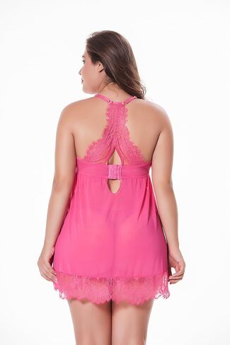 LINGERLOVE Plus Size Sexy Babydoll Lingerie for Women Lace Nightgown with Underwire in Saudi Arabia