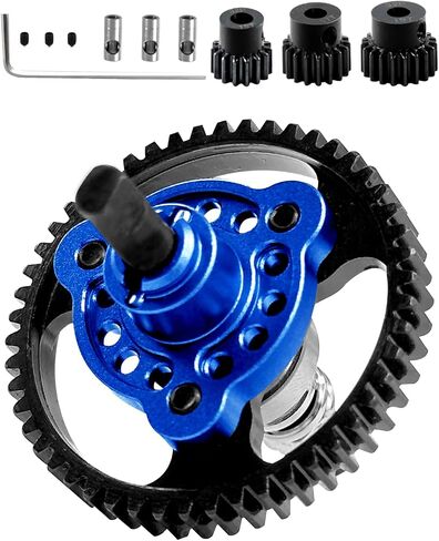 54T Spur Gear Upgrades Part for Slash Stampede Rustler 4X4（VXL）, Hardened Steel Slipper Clutch Eliminator 54T Spur Gear with Pinions Gears Set(15T 17T 19T) RC Upgrades,#6878,Navy Blue in Saudi Arabia