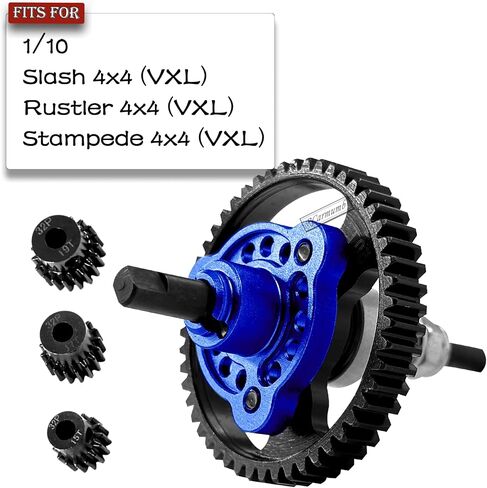 54T Spur Gear Upgrades Part for Slash Stampede Rustler 4X4（VXL）, Hardened Steel Slipper Clutch Eliminator 54T Spur Gear with Pinions Gears Set(15T 17T 19T) RC Upgrades,#6878,Navy Blue in Saudi Arabia