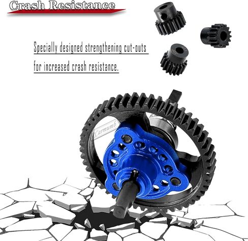 54T Spur Gear Upgrades Part for Slash Stampede Rustler 4X4（VXL）, Hardened Steel Slipper Clutch Eliminator 54T Spur Gear with Pinions Gears Set(15T 17T 19T) RC Upgrades,#6878,Navy Blue in Saudi Arabia
