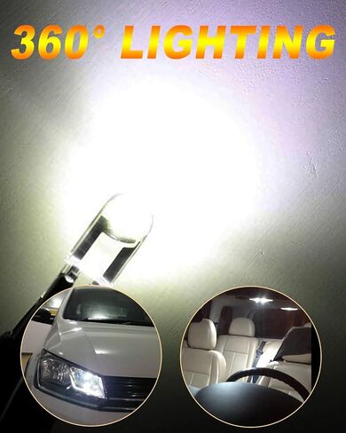 Qasim T3-1/4 Wedge Base bulbs 2825 194 LED Car Light Bulb Ultra Bright T3.25 Miniature Wedge Retrofit for Car/Motorcycle Interior Dome/Map/License Plate Lights 12V DC (Pack of 25,Xeon White) in Saudi Arabia