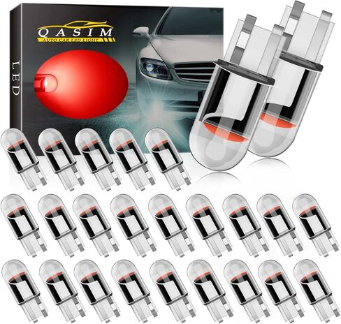 قاسم T3-1/4 لمبات قاعدة إسفين 2825 194 LED لمبة إضاءة السيارة فائقة السطوع T3.25 تحديث إسفين مصغر للسيارة/الدراجة النارية قبة داخلية/خريطة/لوحة ترخيص أضواء 12 فولت تيار مستمر (عبوة من 25، زيون أبيض) in Kuwait