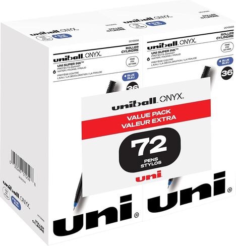 uni-ball ONYX Rollerball Pen, Fine Point (0.7mm), Blue, 72 Count in Saudi Arabia
