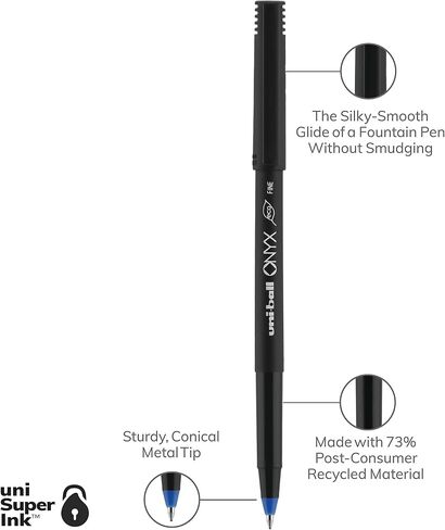 uni-ball ONYX Rollerball Pen, Fine Point (0.7mm), Blue, 72 Count in Saudi Arabia