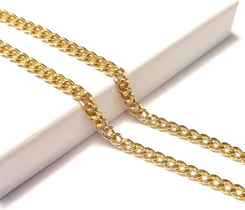 XL سوار الكاحل سلسلة 18 كيلو مطلية بالذهب الفولاذ المقاوم للصدأ مريحة وصلة مسطحة خلخال هدية محاصر حجم كبير 12 بوصة in Saudi Arabia