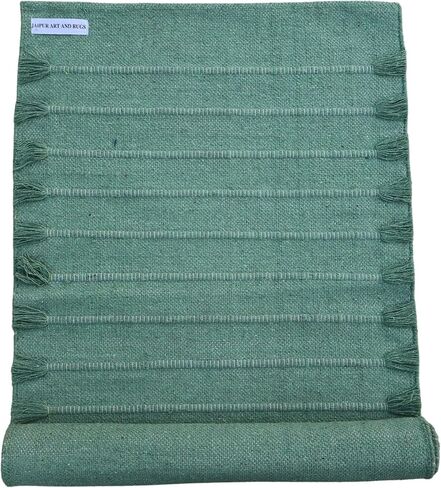 Jaipur Art & Rugs Cotton Yoga Rug - Eco-Friendly Hand-Woven Thick Mat (24"x72"x5mm) for Everyday Fitness at Home - Comfortable & Extra-Long in Saudi Arabia