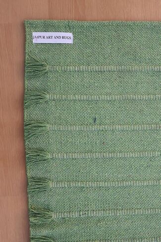 Jaipur Art & Rugs Cotton Yoga Rug - Eco-Friendly Hand-Woven Thick Mat (24"x72"x5mm) for Everyday Fitness at Home - Comfortable & Extra-Long in Saudi Arabia