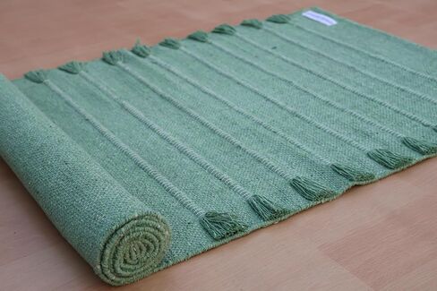 Jaipur Art & Rugs Cotton Yoga Rug - Eco-Friendly Hand-Woven Thick Mat (24"x72"x5mm) for Everyday Fitness at Home - Comfortable & Extra-Long in Saudi Arabia