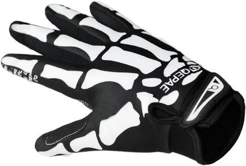 QEPAE® Unisex Breathable Cycling Full Finger Gloves Non-Slip Auto Racing Gloves for Biking Running Sporting Weightlifting Hunting Training - Skeleton Pattern - L in Saudi Arabia