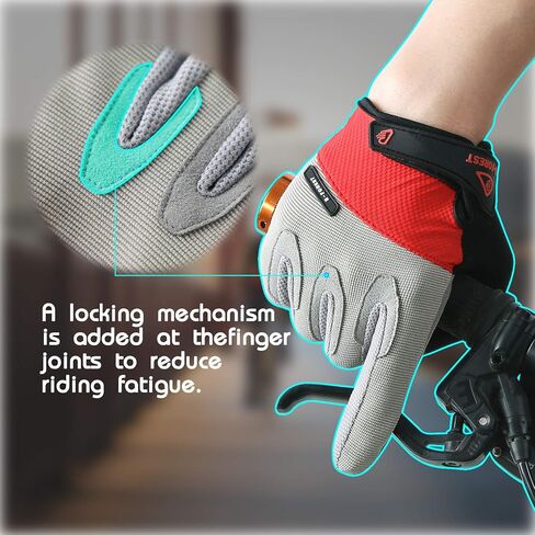 B-Forest Cycling Gloves/Bike Gloves Full Finger Road Bicycle Gloves for Men and Women Mountain Riding Gloves– Anti-Slip 5mm Gel Pad Shock-Absorbing MTB Motorcycle Gloves in Kuwait