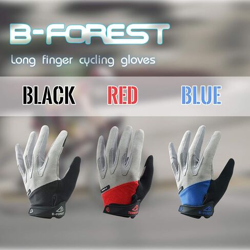 B-Forest Cycling Gloves/Bike Gloves Full Finger Road Bicycle Gloves for Men and Women Mountain Riding Gloves– Anti-Slip 5mm Gel Pad Shock-Absorbing MTB Motorcycle Gloves in Kuwait