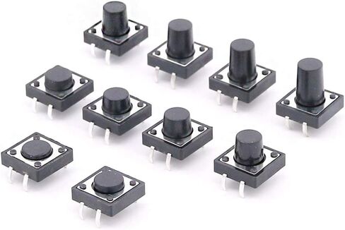 Hilitchi 200Pcs 10 Values 4 Pins 12 x 12mm Tactile Push Button Switch Micro Momentary Tact Assortment Kit in Saudi Arabia