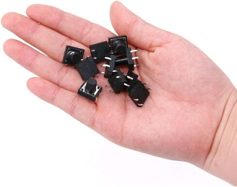Hilitchi 200Pcs 10 Values 4 Pins 12 x 12mm Tactile Push Button Switch Micro Momentary Tact Assortment Kit in Saudi Arabia