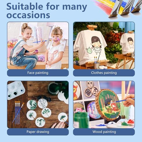 DLOnline 30 Sets White Plastic Watercolor Palette with Paint Brushes, 6 Well Rectangular Paint Palettes, Paint Tray Palettes, Paint Trays for Kids, for Painting, DIY Craft, Art Painting Class in Kuwait