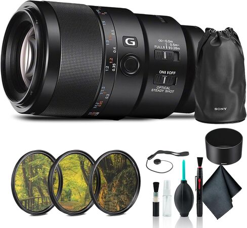 Sony FE 90mm f/2.8 Macro G OSS Lens SEL90M28G, Filter Kit, Cap Keeper, Cleaning Kit, and More in Saudi Arabia