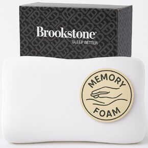 Brookstone Elite Dual Comfort Cooling Memory Foam Pillow - Innovative Hybrid Design, Adaptive BioSense Foam, Cool Touch Cover for Faster Sleep, Easy Care Machine Washable, 27'' x 20'' - White in Kuwait