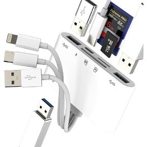 SD Card Reader for Iphone 17 16 15 14 13 Pro Max USB C Lightning to Micro SD Adapter (6in3)Digital Camera Memory Stick Charger Dongle Air Connect PC for Apple Android Adaptador Thunderbolt Flash Drive in Kuwait