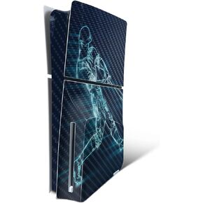 غلاف من ألياف الكربون من MightySkins لجهاز PS5 Playstation 5 Slim Disc Edition فقط - حماية بيسبول متوهجة، لمسة نهائية متينة من ألياف الكربون سهلة الاستخدام، صنع في الولايات المتحدة الأمريكية in Kuwait