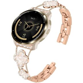 متوافق مع Garmin Venu 4 45 مم/Venu 3/Venu 2/Vivoactive 4 Bands، للنساء 22 مم أربع أوراق البرسيم حجر الراين بلينغ حزام معصم لـ Forerunner 570-47 مم/Forerunner 265/255/935/945 in Kuwait